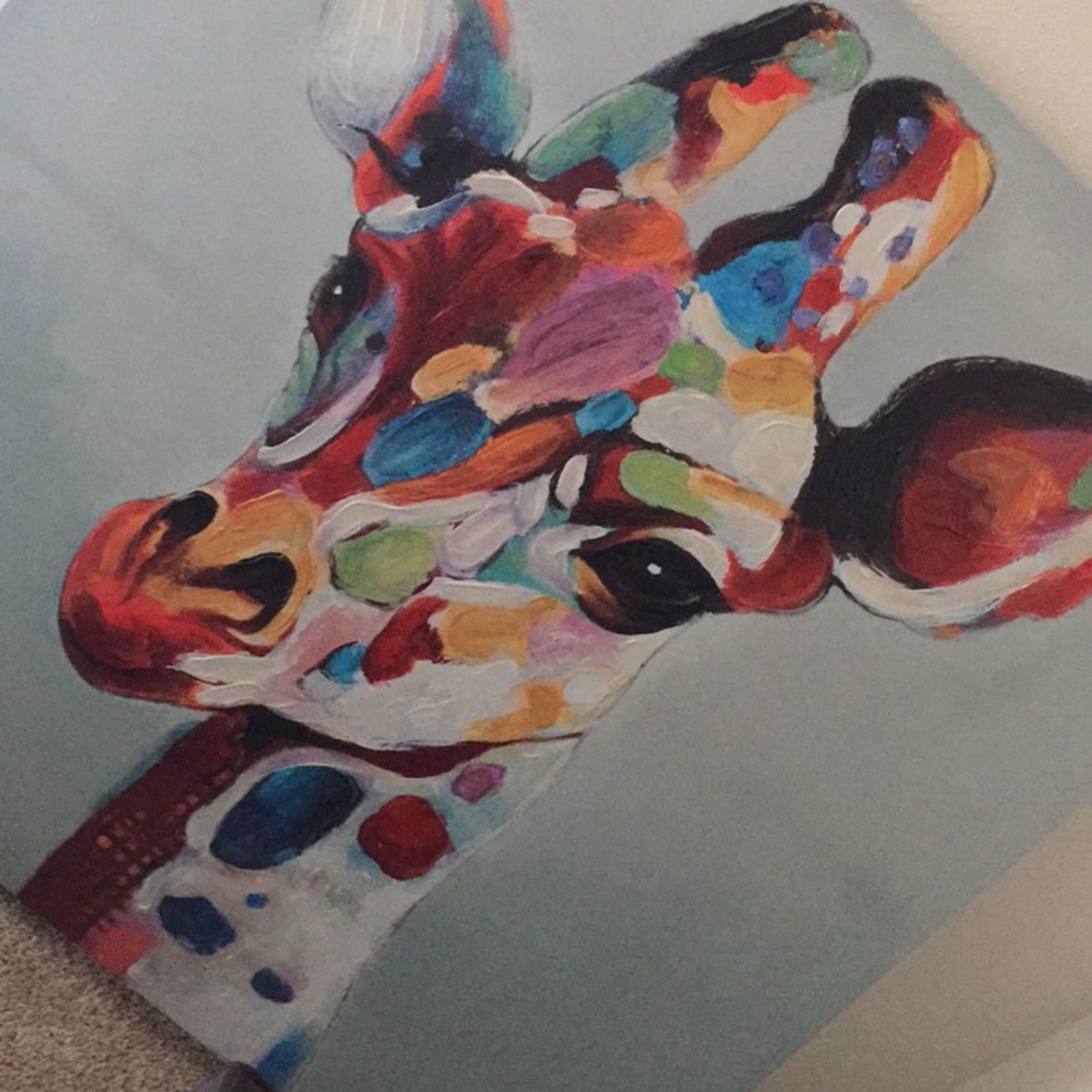A 50x50 giraffe painting